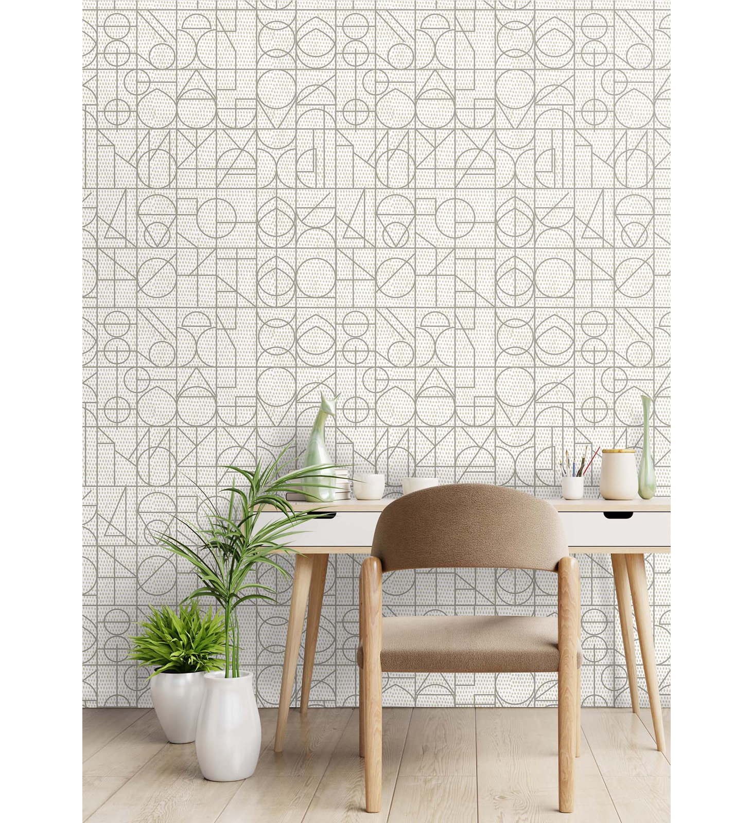 Kali Wallpaper Roll, Taupe, Self-Adhesive, Peel & Stick