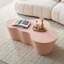 Table basse rose en fibre de verre de 127 cm (50 pouces), style moderne du milieu du siècle, aucun assemblage requis, surface esthétique, durable et facile à nettoyer.