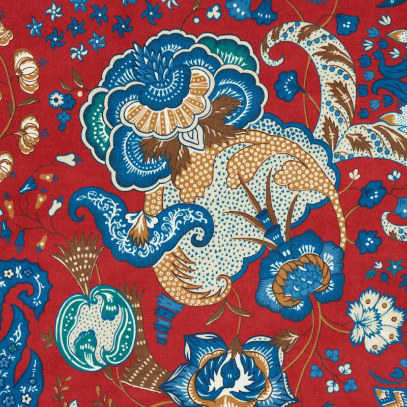 Majorelle Velvet Fabric, Red