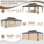 Pavillon de jardin à double toit en polycarbonate 12 pi x 20 pi - Cadre en aluminium avec filet et rideaux