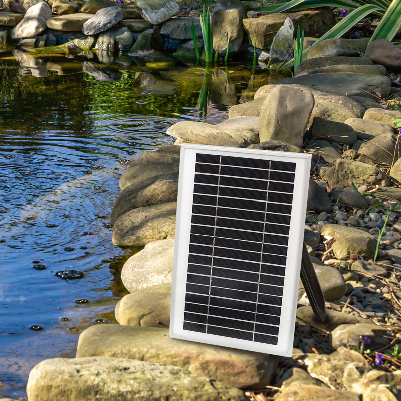 105 GPH Solar Pump for Outdoor Fountains with Battery Pack and 55" Lift