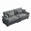 Causeuse en velours 93,7 po de large avec accoudoirs rembourrés et 2 coussins décoratifs en velours 93,7 po-2135846243