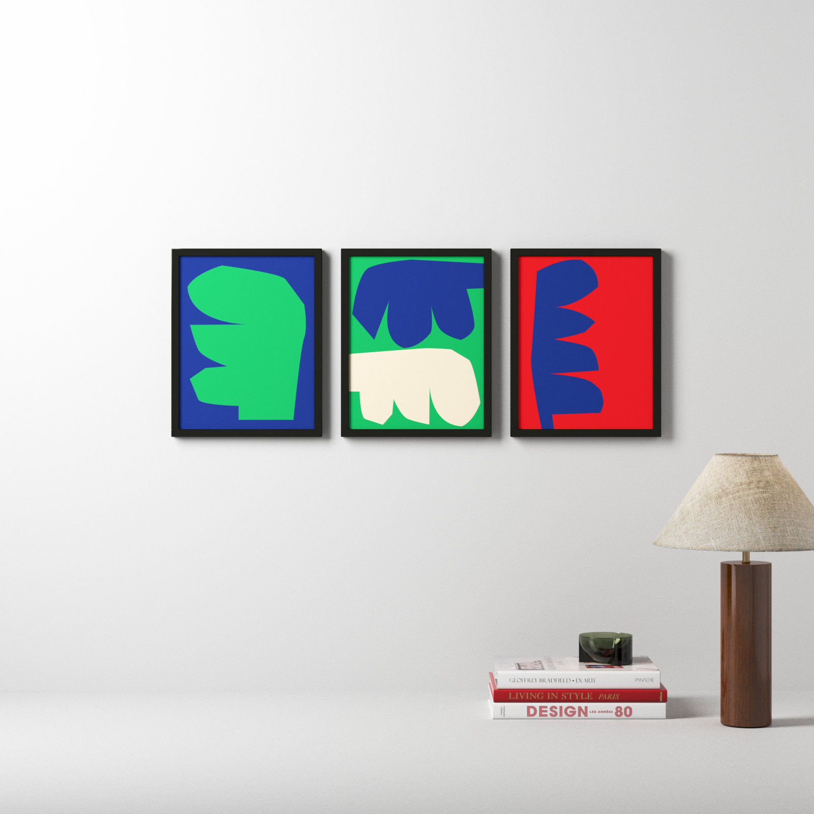 Reynard "Process" 3-Piece Print Set, 16" W x 20" H, Black Framed
