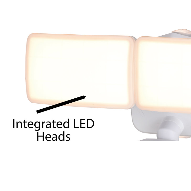 2 - Head LED Hardwired Dusk to Dawn Outdoor Security Area Light with Motion Sensor, White