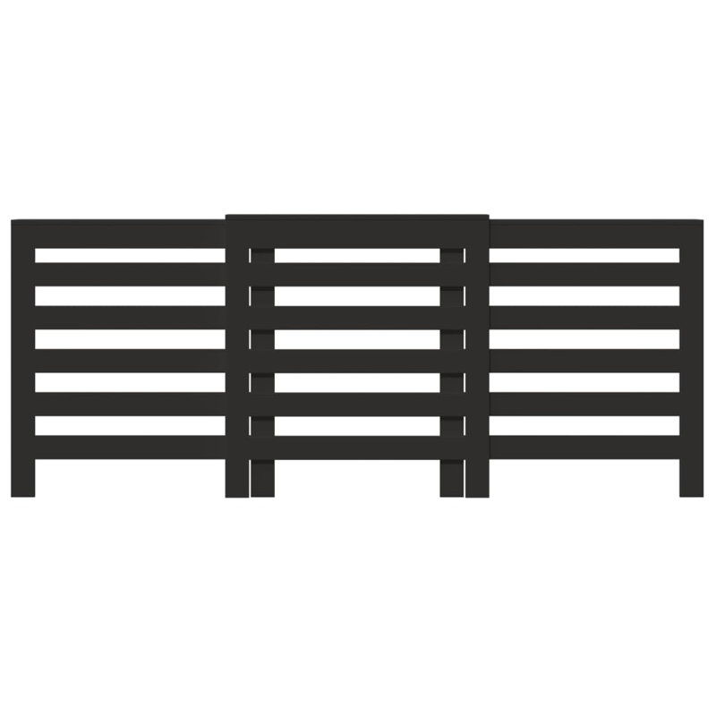 Extra Large Radiator Cover, Black, 205 x 21.5 x 83.5 cm, Horizontal Slats