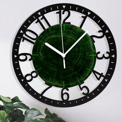 Horloge murale ronde en fer 10 po avec mouvement à quartz silencieux, chiffres arabes, impression UV