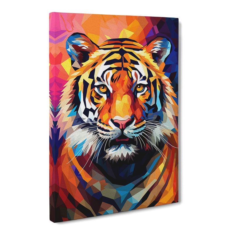Tiger Cubism - No Frame Print, 50cm H x 35cm W x 3cm D