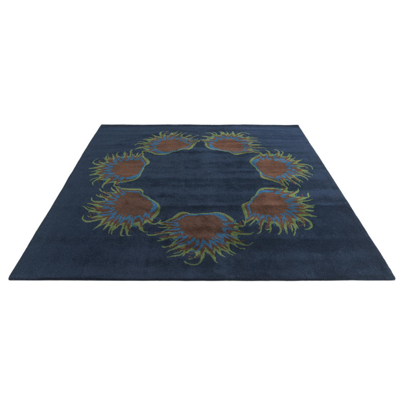 Tapis carré bleu marine