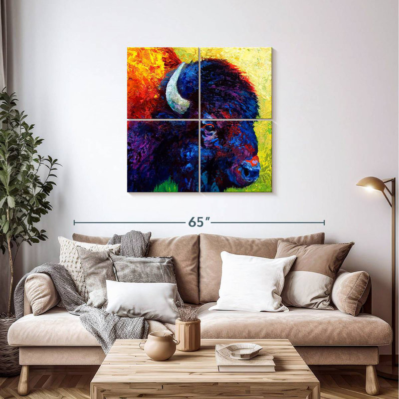 Brampt Bison Head III, 38" H x 38" W