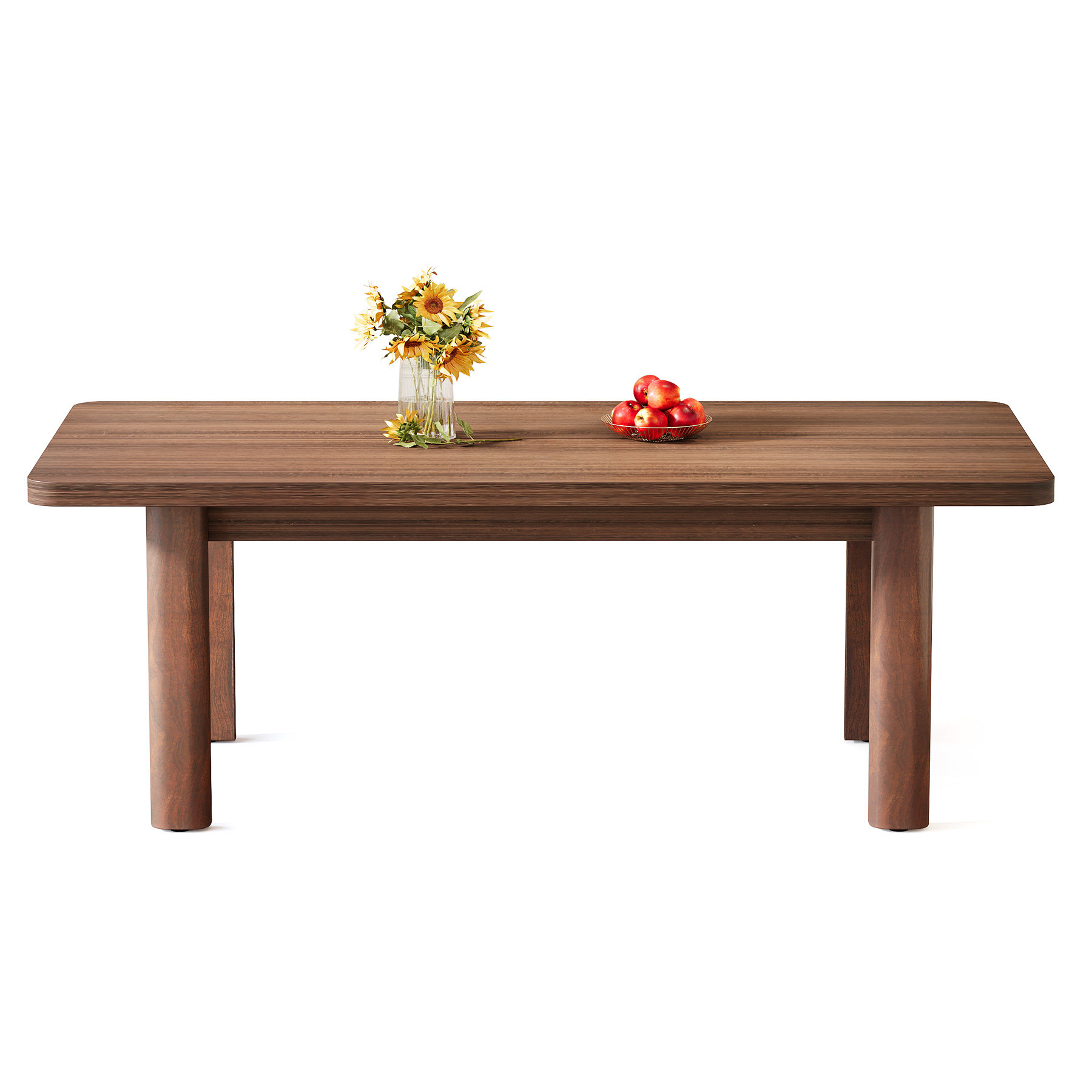 Union Rustic Wood Dining Table For 4-6 People, 63 Inch Farmhouse Kitchen Table With Solid Wood Legs & Reviews | Wayfair