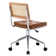 Ayris Adjustable Height Armless Swivel Leather Task Chair with Rattan Back