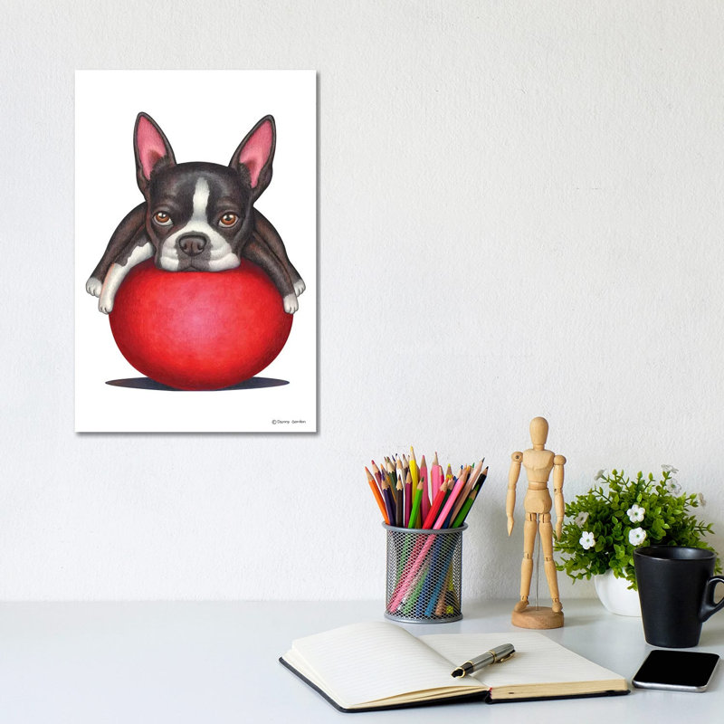 Boston Terrier by Danny Gordon - Wrapped Canvas Print, 20.32 cm H x 30.48 cm W