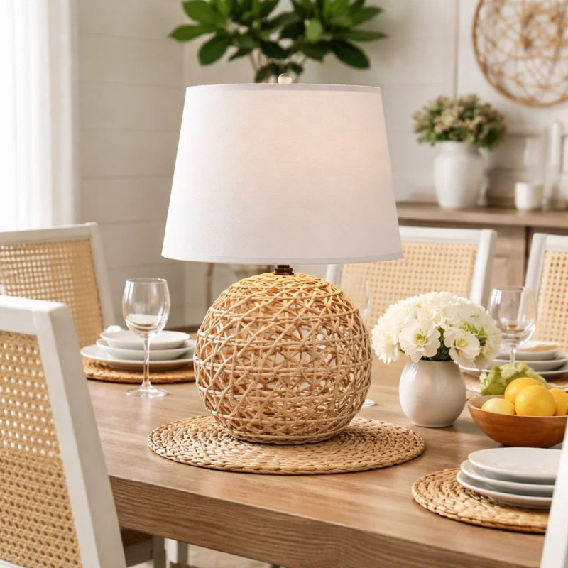 Lampe de table en rotin Brockside