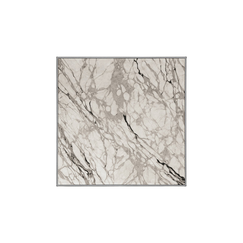 Machine Washable Gray Area Rug, Square 8'