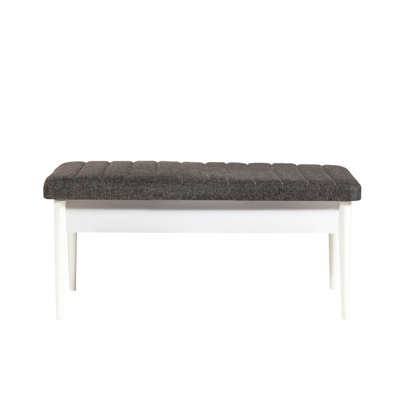 Banc rembourré Nalley, Blanc / anthracite