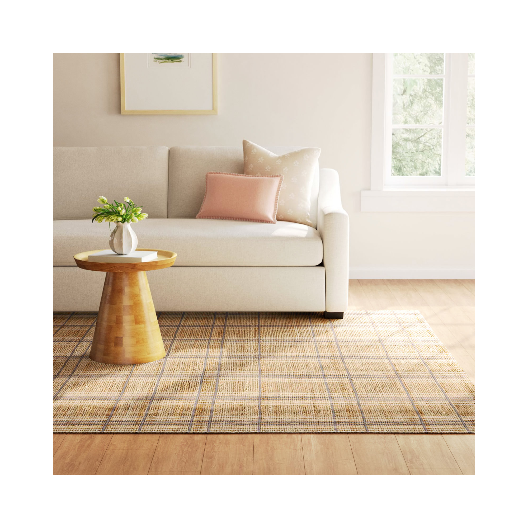 Judy Natural / Stone Area Rug, Rectangle 7'9" x 9'9"