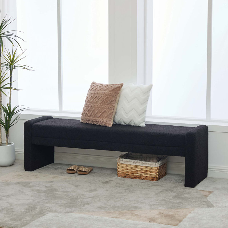 Banc rembourré 66,9 po Modern, Noir