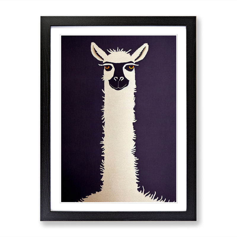 Llama Design Vol.2 - Picture Frame Print, 64cm H x 46cm W x 2cm D, Oak