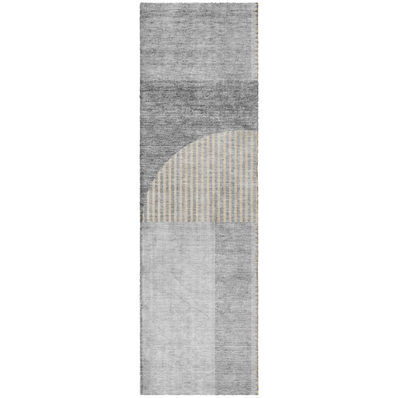 Tapis à poil long de qualité supérieure lavable à la machine ADS711, Argent, Tapis de couloir 2 pi 3 po x 7 pi 6 po