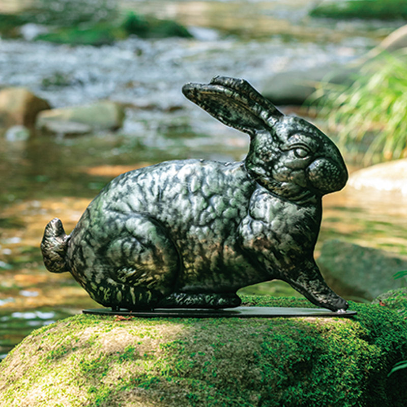 Statue de lapin en acier inoxydable