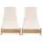Acacia Wood Chaise Lounge With Cushion, Set Of 2