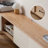 Log style simple solid wood TV cabinet