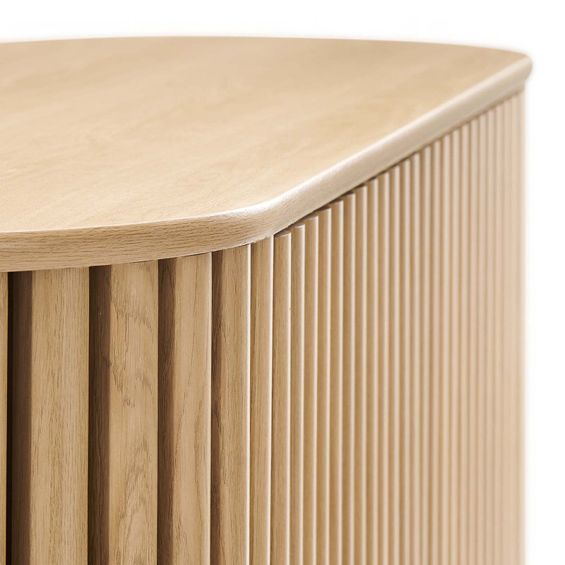 Fortitude 59'' Oak Oval Sideboard with Metal Legs