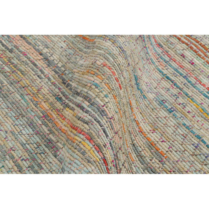 Rug & Kilim’S Contemporary Square Rug With Colorful Stripes & Geometric Patterns