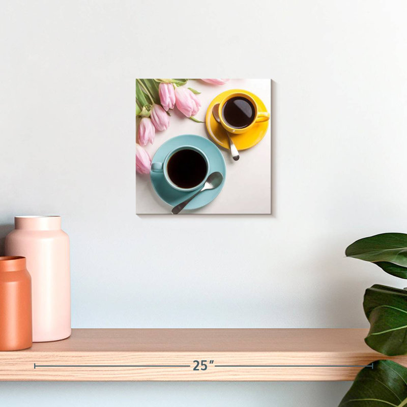 Arney café et tulipes, H 10 po x l 10 po