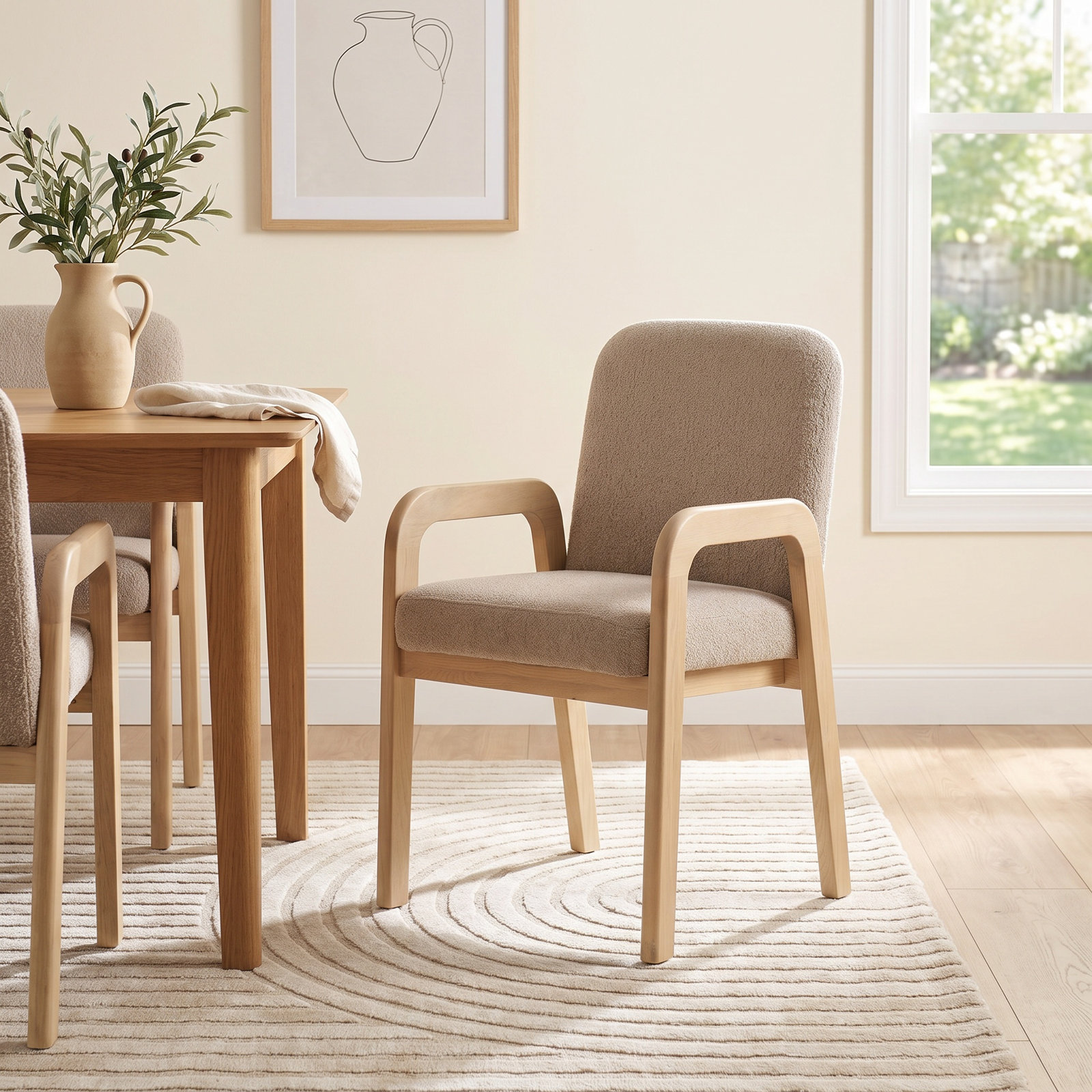 Elara Armchair, Light Brown, Natural