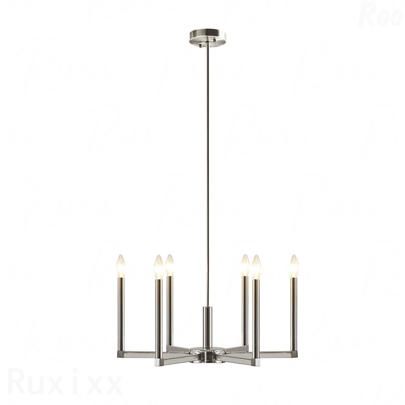 Lustre - configuration à 6 lumières, style candélabre contemporain