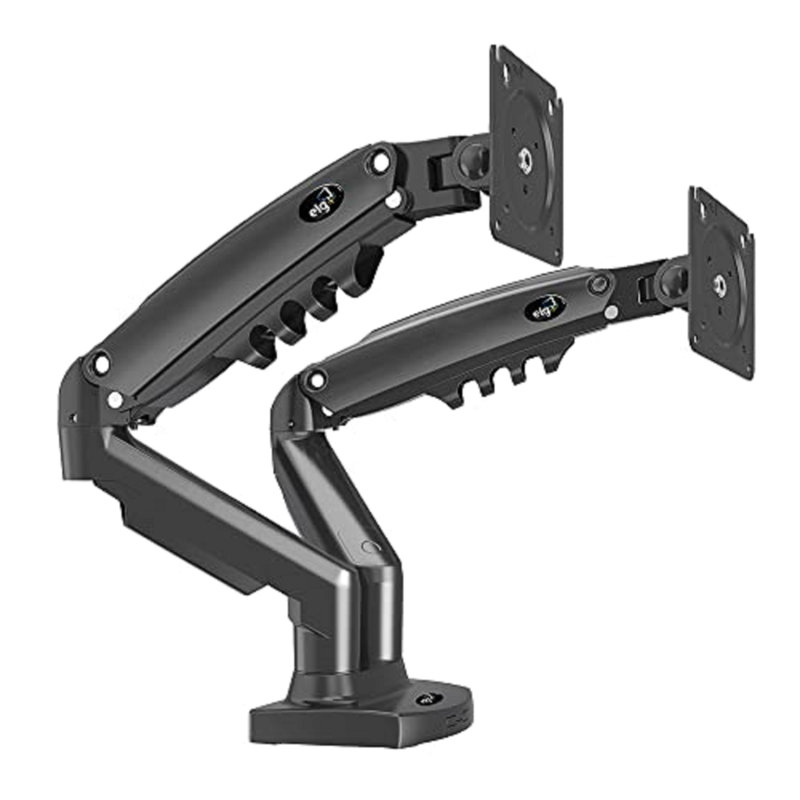 ELG F160N Full Motion Dual Monitor Desk Mount Swivel Stand Gas Spring for 17”-35” VESA Two Screens