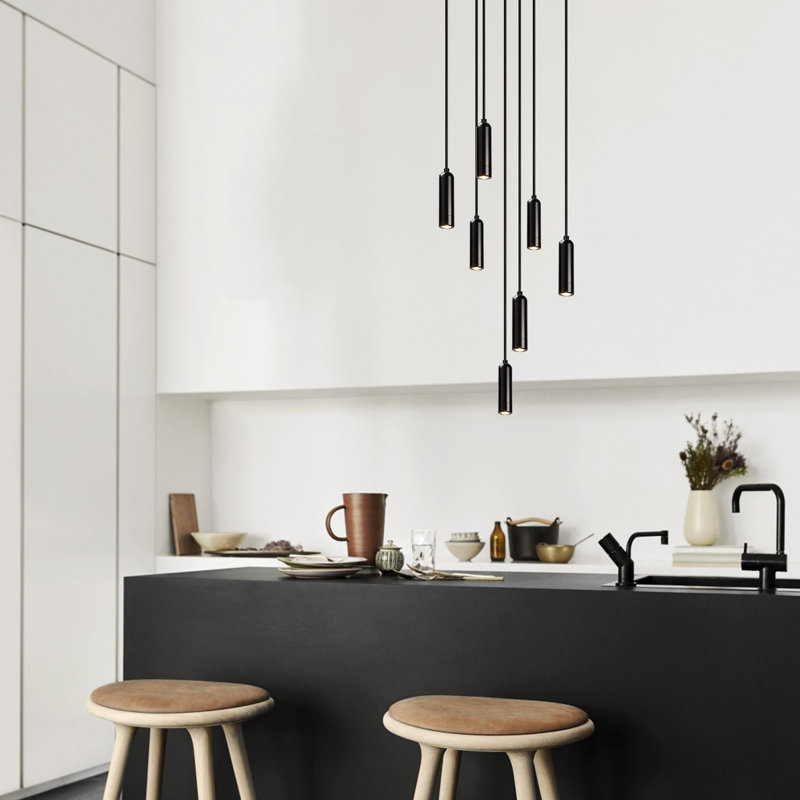 Luminaire suspendu cylindrique à DEL 7 lumières Gallaway