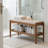 2-Tier Bamboo Shoe Bench With Padded Seat - Entryway Storage Organizer For Hallway, Living Room, And Bedroom
