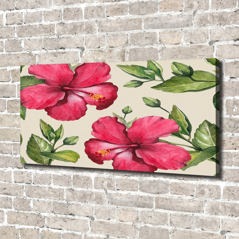 Pink Hibiscus - Wrapped Canvas Print, 70cm H x 140cm W, Canvas