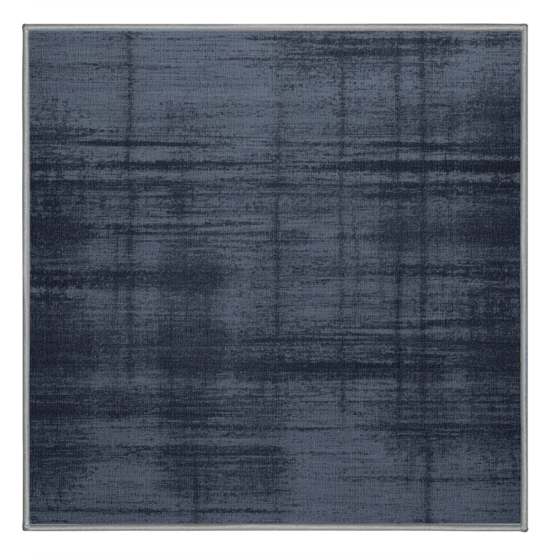 Machine Washable Abstract Gray Area Rug, Square 3'