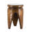 11X11x16.5" Carved Paulownia Wood Accent Table