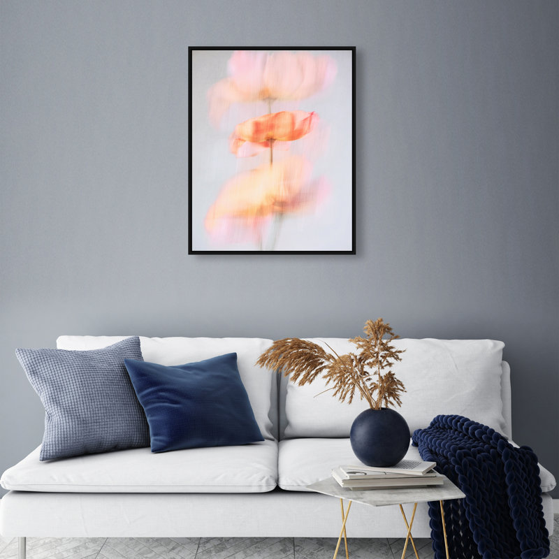 Glitchy Bloom Print by Oliver Gal, 21"H x 25"W, Black Floater Frame