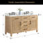 Meuble-lavabo double autoportant Armanno de 60 po avec comptoir en quartz et miroir