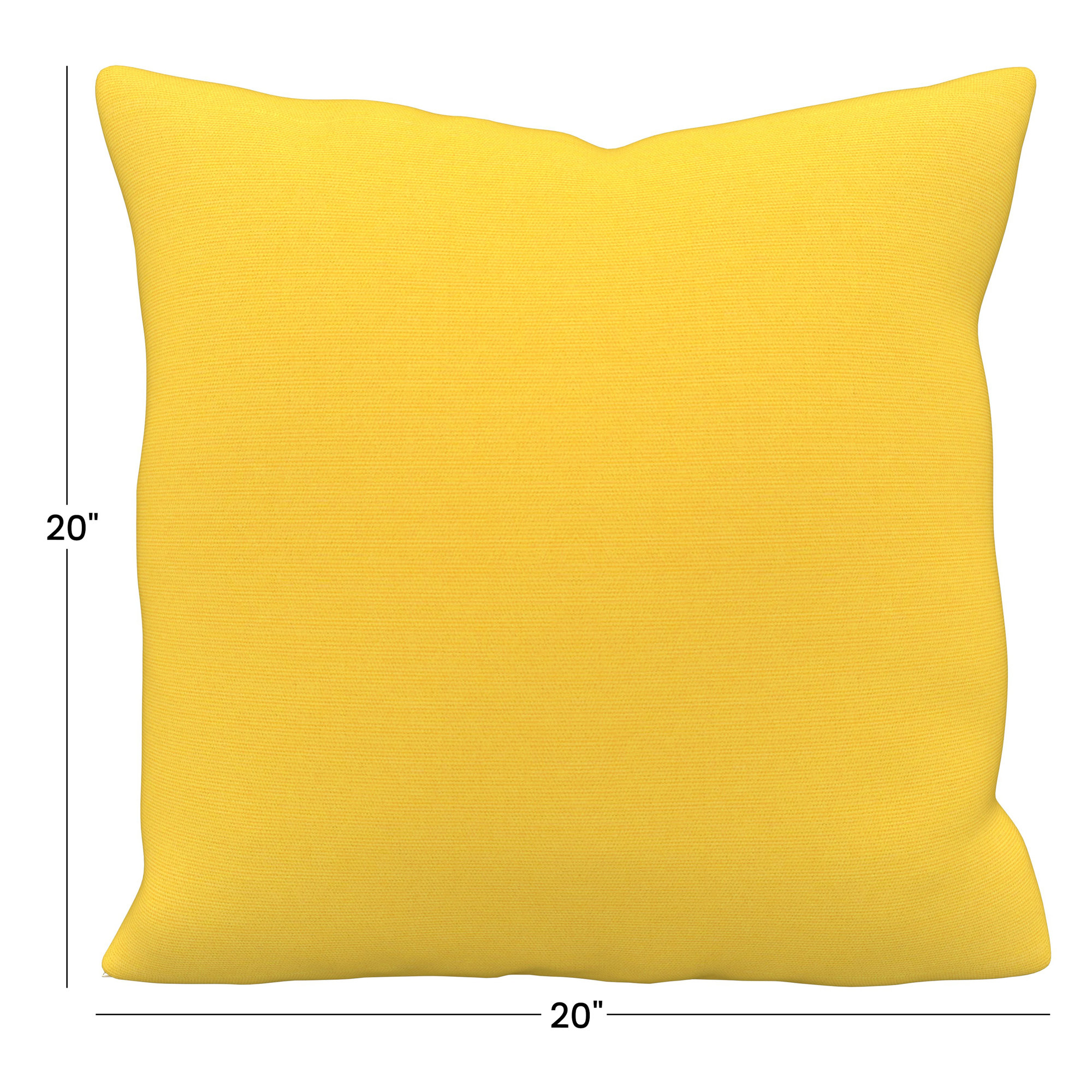 Indoor/Outdoor Throw Pillow, Sunbrella Canvas Sunflower Yellow, Square 20"