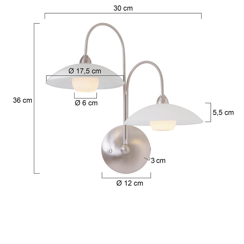 Norma Steel LED Plug-in Armed Sconce, Silver