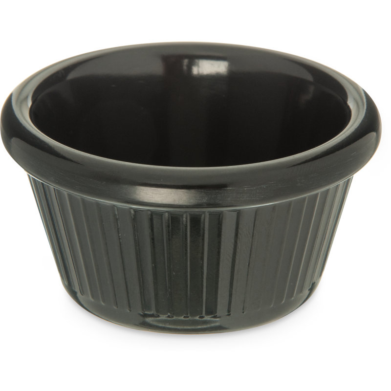 Melamine Fluted Sauce Ramekin, 2 oz, Black