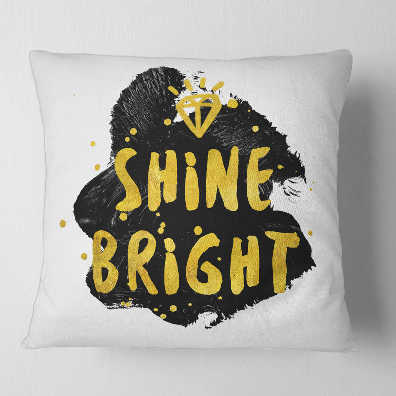 Shine Bright - Glam Printed Throw Pillow, 16" x 16"
