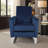 Emerald Velvet Push-Back Recliner with High Metal Legs - Modern Glam Design-1462012455