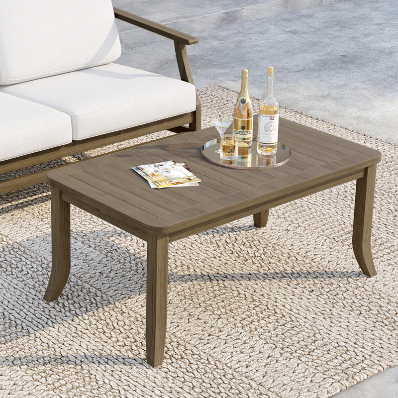 Solid Wood Teak Outdoor Coffee Table, Brown
