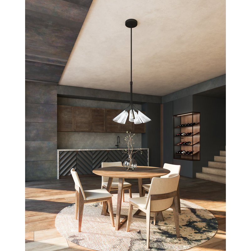 Mulberry 3 - Light LED Pendant, Black/Light Guide