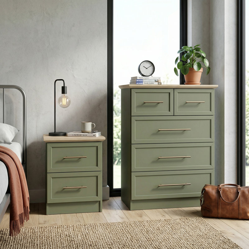 Cleverton Shine Bedroom Pair Set     , Kale Green
