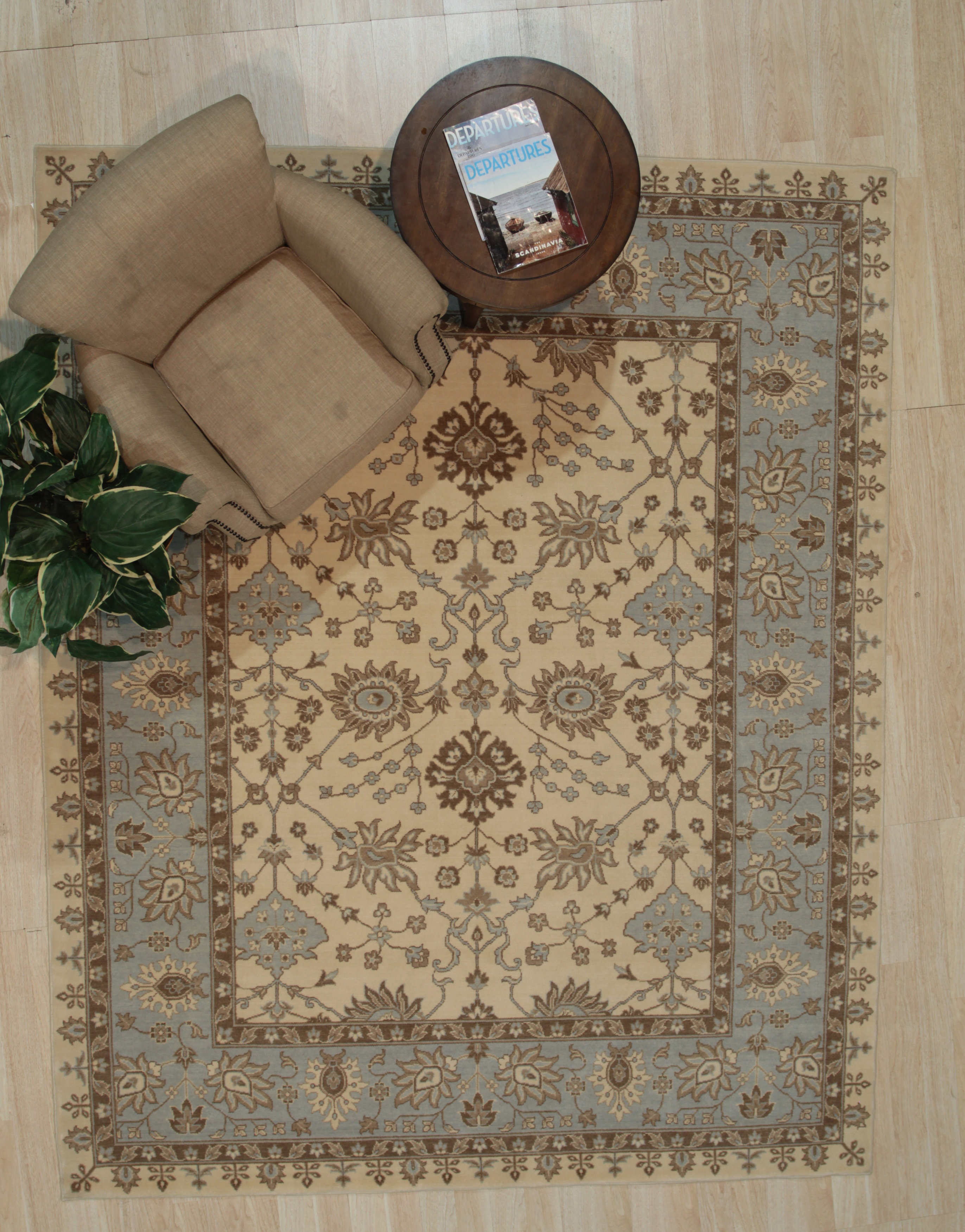 Oes Rug Eastern Rugs Machine-Made Wool Ivory Traditional Oriental Oushak Rug ...