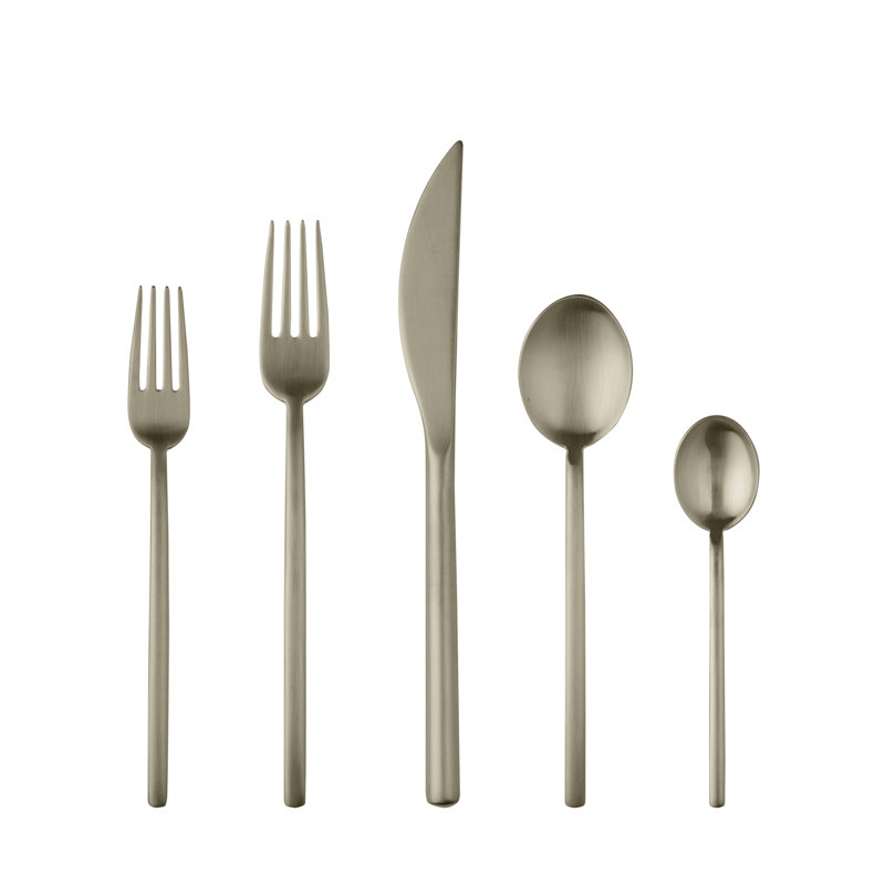 Due 20 - Piece Stainless Steel Flatware Set - Service for 4, Ice Champagne