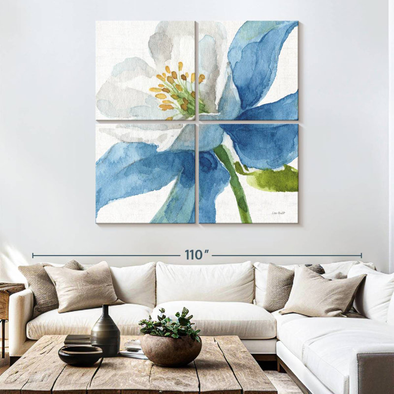 Jardin Harnek bleu et vert VI, H 74 po x l 74 po